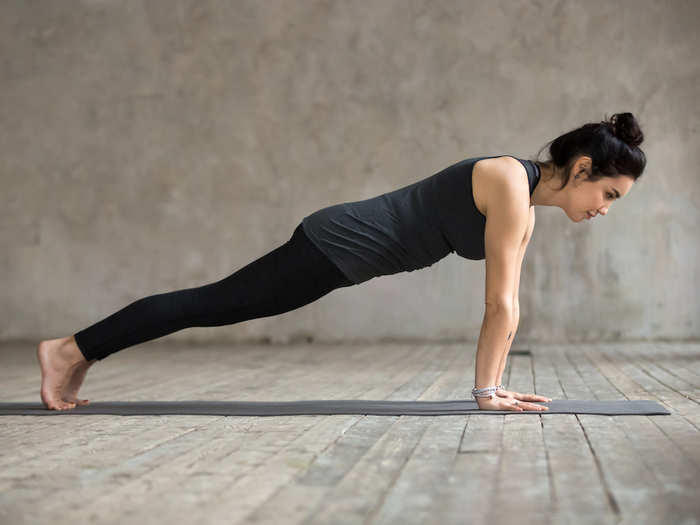 Another reason fitness experts love the plank: much like the push-up, it gets at a bunch of ab muscles all at once.