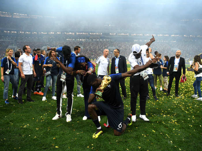 Pogba even dabbed with the trophy — as you do.