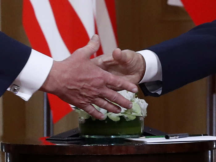 Then press left the room and the two world leaders began their one-on-one discussion, which lasted two hours.