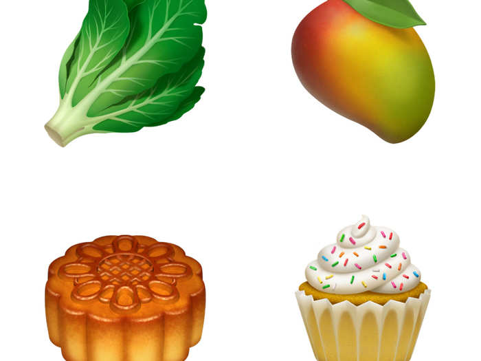 There are a few new foods coming, too: a cupcake, cake, lettuce, and a mango all made the cut.