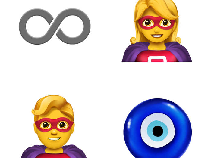 There will be an infinity symbol, male and female superheroes, and a nazar amulet, which protects against the evil eye.