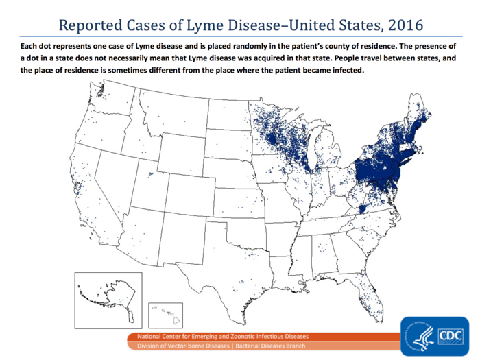 For now, Lyme Disease is mostly found in the Northeast and Upper Midwest.