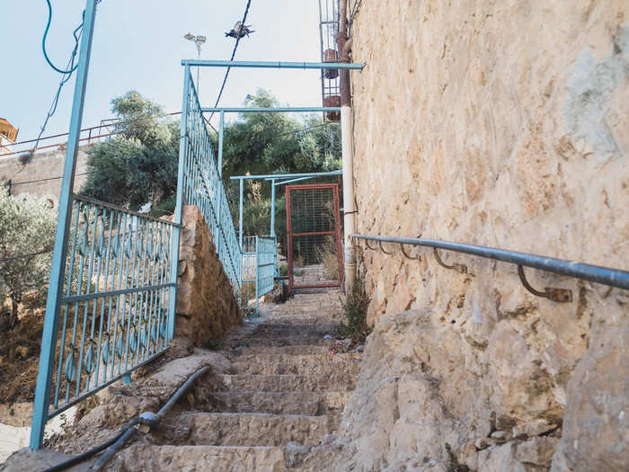 Next we headed towards Tel Rumeida, a hillside neighborhood that forms the oldest site in Hebron. The IDF put up this gate after several stabbing attacks on soldiers.