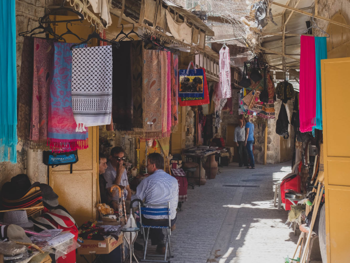 After visiting the mosque, we headed to Haram Street in the Old City of Hebron, a dense warren of alleyways. The area is considered part of Israeli-controlled H2, but operates as a buffer zone. The "no-man