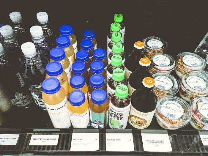 ... bottled juices, water, and kombucha.