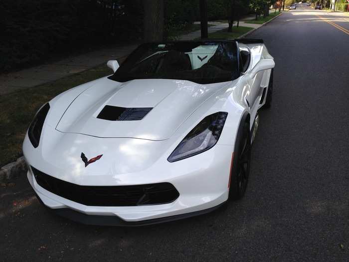 Compared to the Stingray, the Grand Sport is slightly more aggressive, but without being as over-the-top as the supercar-conquering Z06. And as a convertible, this Vette is sleek and handsome, and it sure looks good in white.