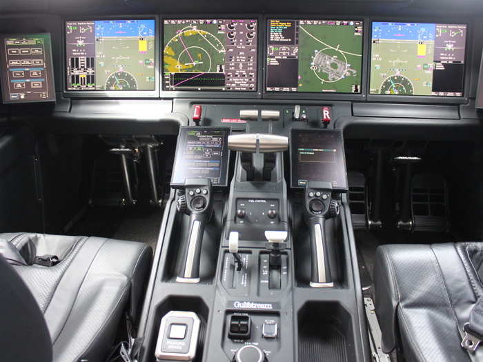 At the front of the plane is a state-of-the-art glass cockpit. It