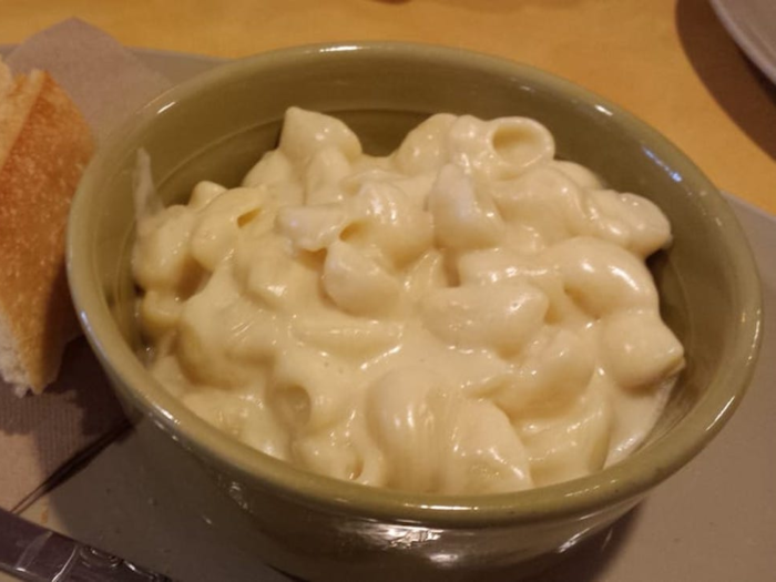 Mac and cheese mixed in with turkey chili