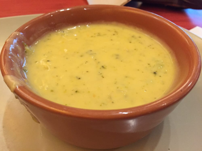 The broccoli cheddar soup