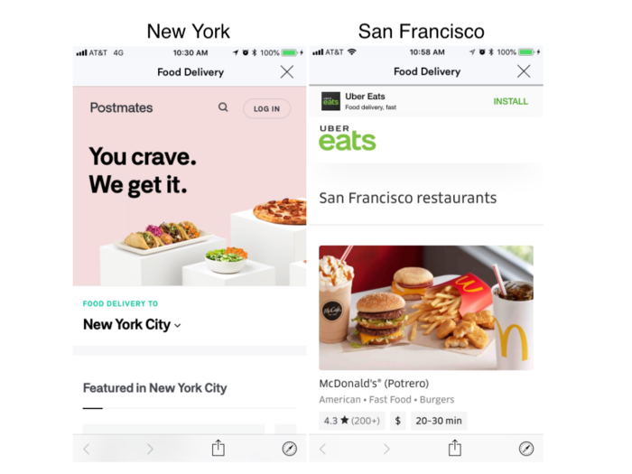 Even domestically, Mitty showed different services here and there. In San Francisco, for example, the food delivery app was Uber Eats while New York