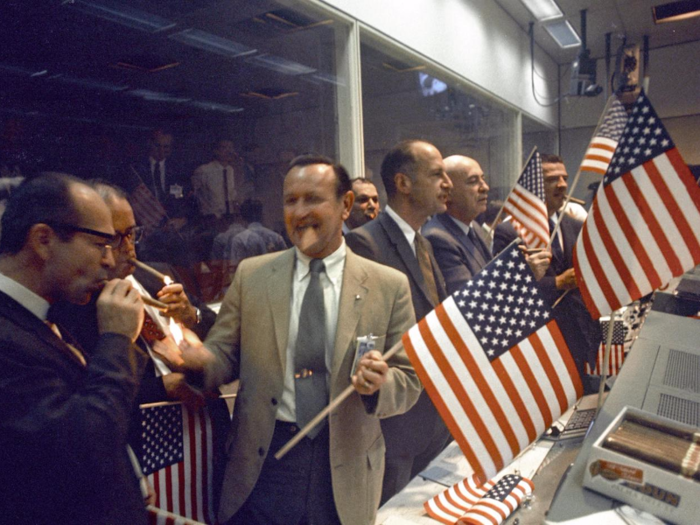 On Earth, mission control celebrated the successful landing.