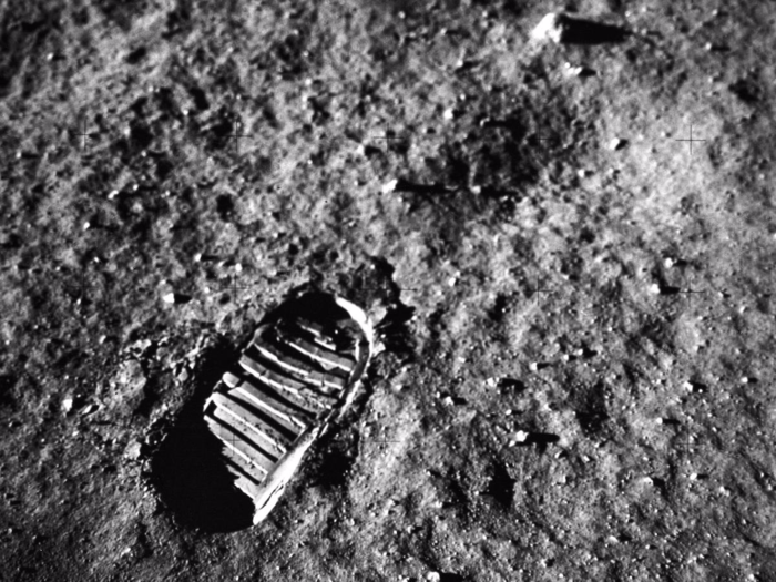 At 10:56 p.m. ET on July 20, Armstrong stuck his boot into the soft gray regolith dust of the moon and uttered the famous words: "That’s one small step for man, one giant leap for mankind."