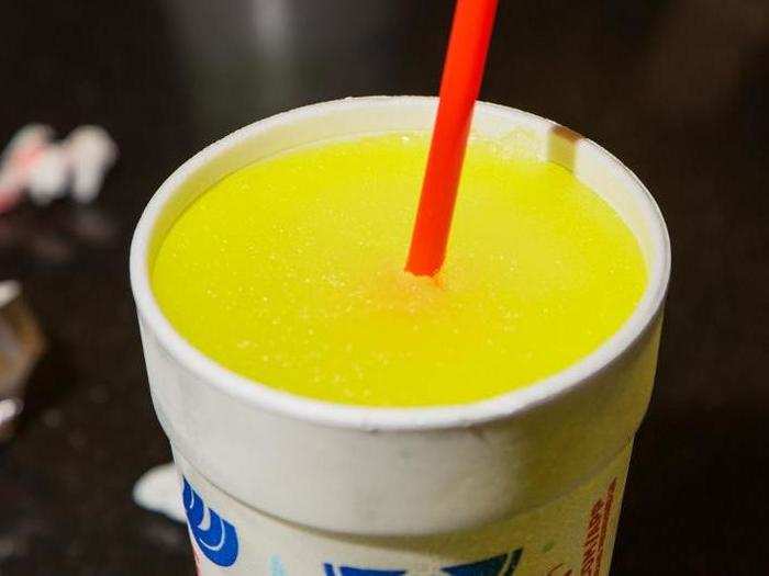 We started out with the pickle juice slush. It