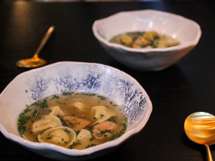 My second favorite dish of the night was the Tortellini en Brodo, which came with foie gras and cultured butter.