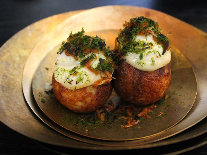 A fan favorite, our server told us, was the Ableskiver, or Danish pancakes. They were piping hot and served on an arrangement of disconnected gold plates in varying sizes stacked on top of each other. The plate mesmerized me more than it probably should have.