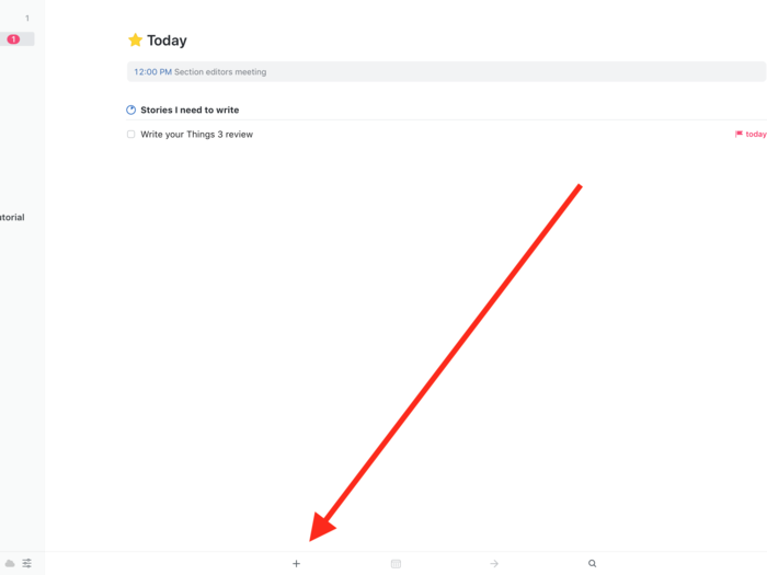 Okay, since I realize this story is due today, let me quickly show you how to use Things 3. Basically, to create a new to-do, just click the Plus sign button.