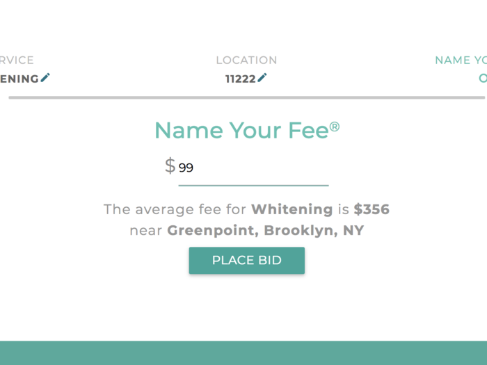 Then, pick the fee you want to pay for the service you picked and place your bid.