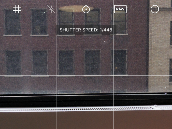You can use the sliders to precisely adjust settings like shutter speed.
