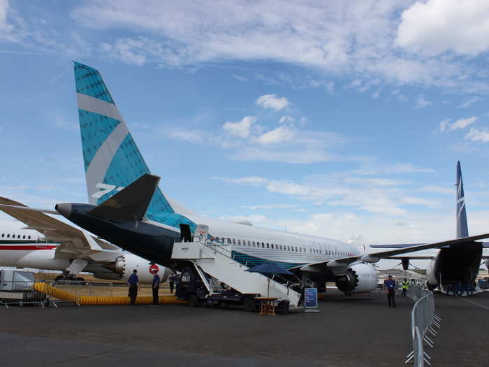 The 737MAX is the fastest selling aircraft in Boeing history. Naturally, it made an appearance at Farnborough.