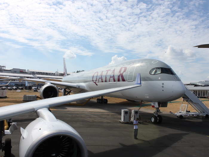 Airbus also showed off a Qatar Airways Airbus A350-1000. It