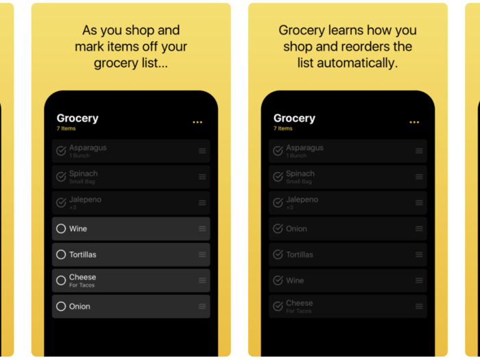 Grocery - Smart Grocery List, an app for sorting and marking off items you need to buy