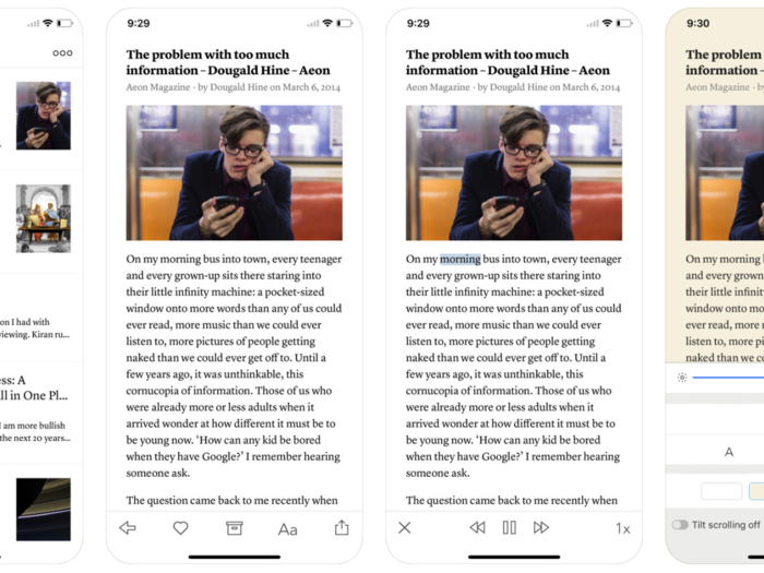 Instapaper, an app for saving and reading news stories either online or offline