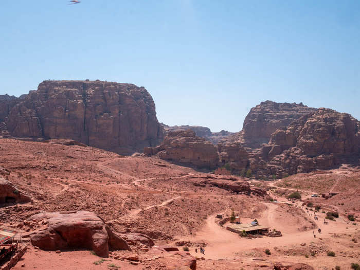 From outside the Urn Tomb, you get a spectacular view of the desert and the path to other sites in Petra. Of course, I didn