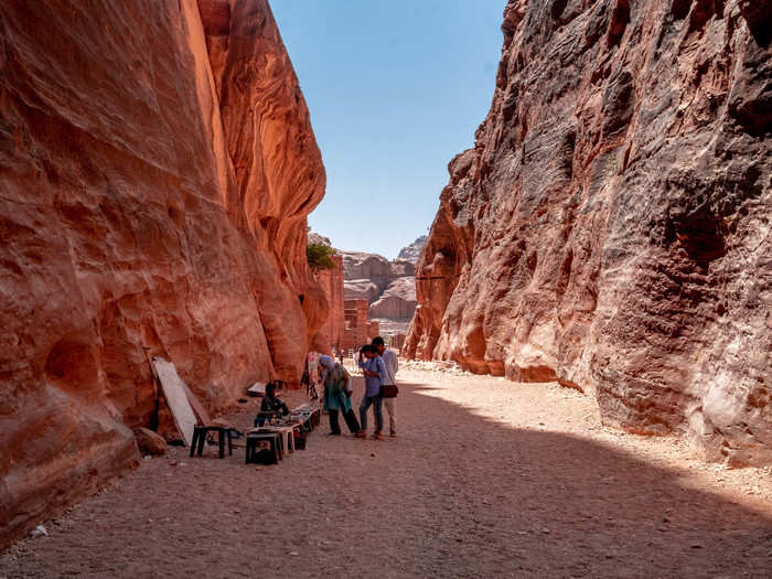 From the Treasury, a path left opens out into the rest of the city. Local Bedouin tribes had tried for centuries to hide Petra