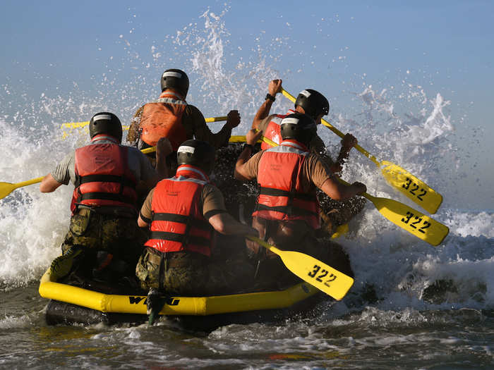 And then jump in and start paddling towards the ocean breakers.