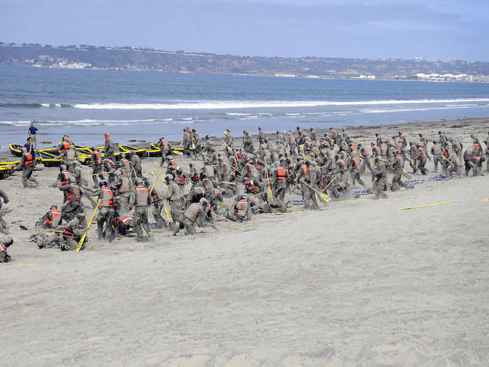 Sometimes the BUD/S trainers will even make the trainees get wet and cover themselves in sand to "make them really uncomfortable," Davids said.