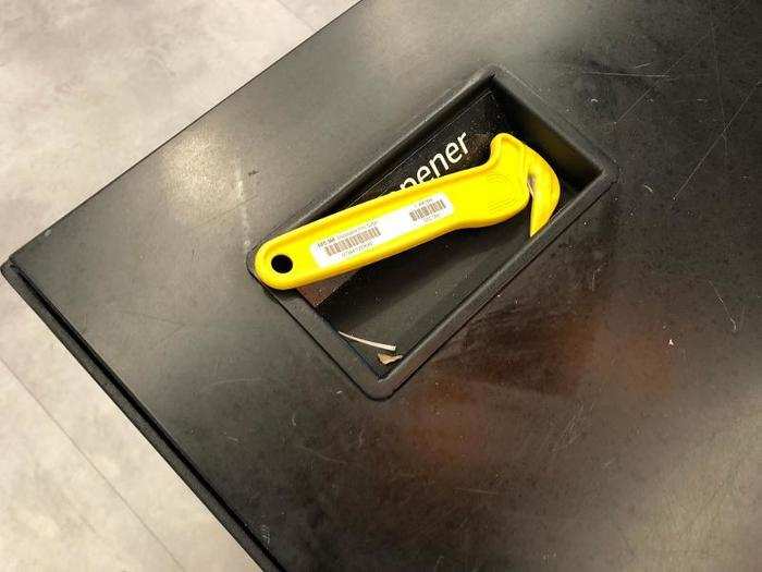 For boxes, there was a handy opener available.