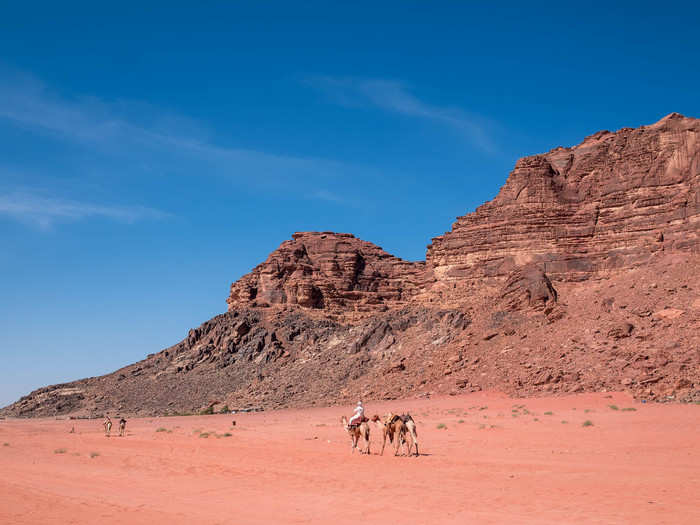 There are tons of activities that you can do in Wadi Rum, from camel-riding like T.E. Lawrence to hiking, rock-climbing, or camping. Some camps even have clear glass bubble tents so that you can watch the stars all night.