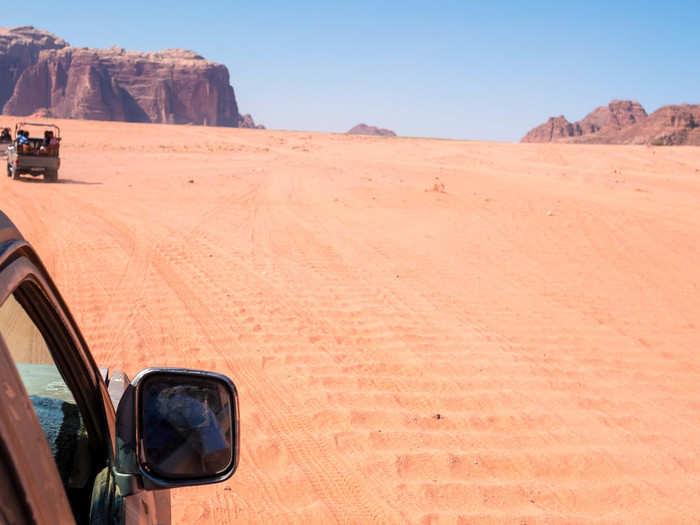 Despite the age of the trucks, the Bedouin drivers drove at full speed through the sand. They were skilled drivers. There was no slipping and sliding.