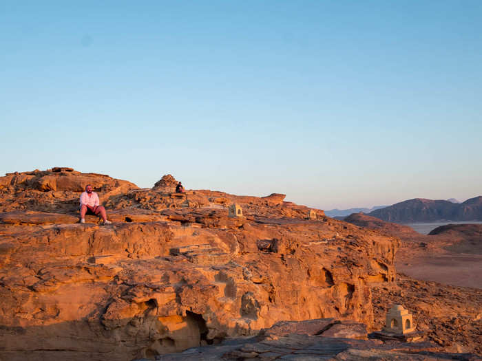 It was far less crowded at sunrise. Just a couple of watchers.