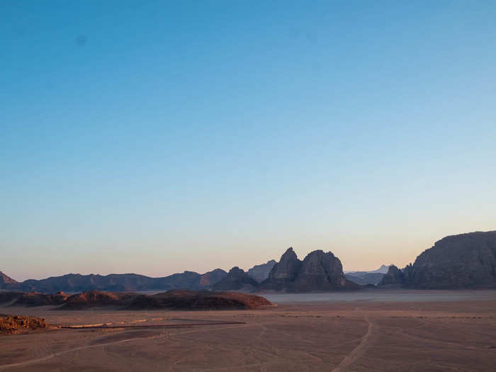 But the view was stunning. It was immediately apparent why some Jordanians call Wadi Rum "The Valley of the Moon." The landscape certainly looked lunar or Mars-like.