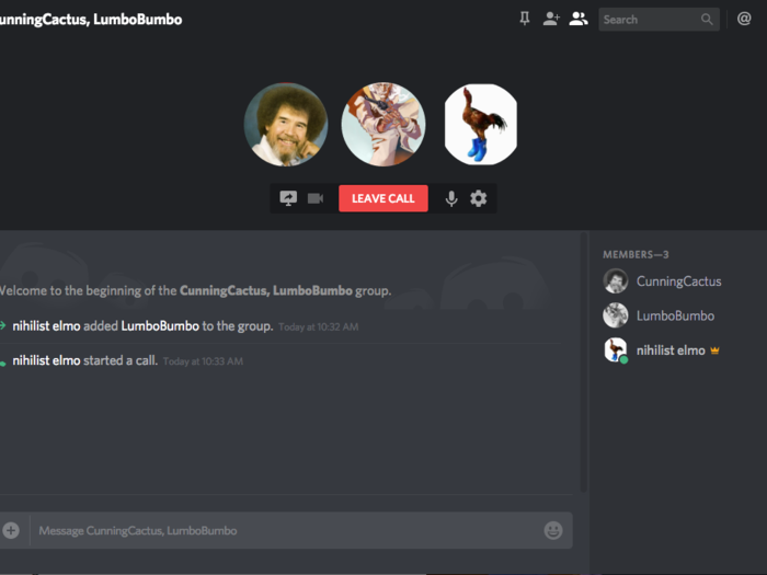 In addition to servers, Discord allows you to make group chats with up to 10 total members.