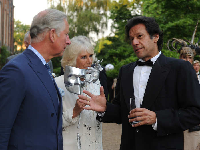 He has appeared to keep his links to the British Royal Family since moving away from the UK. Here he is with Prince Charles and his second wife, Camilla, at a charity event in 2013.