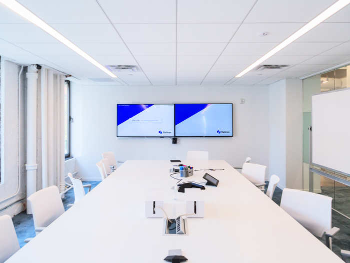 The office also has bigger meeting spaces complete with white boards and boxes stuffed with laptop adapters of all shapes and sizes.