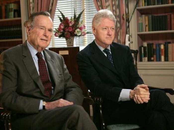 Presidents George H.W Bush and Bill Clinton