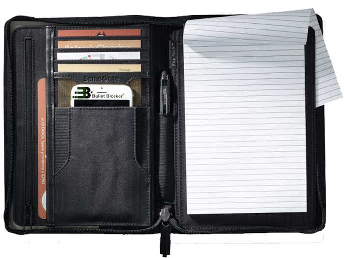 Bulletproof writing padfolio