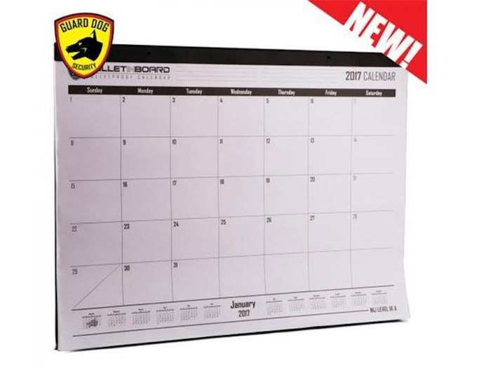 Bulletproof desk calendar