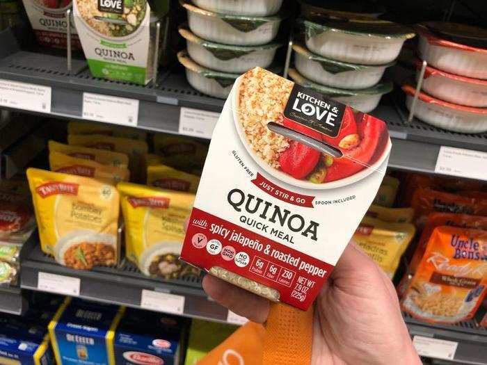 On my second go-round, I did my best to trick Amazon Go. I picked up a heaping handful of things that I had no intention of buying — sorry, quinoa bowl, I