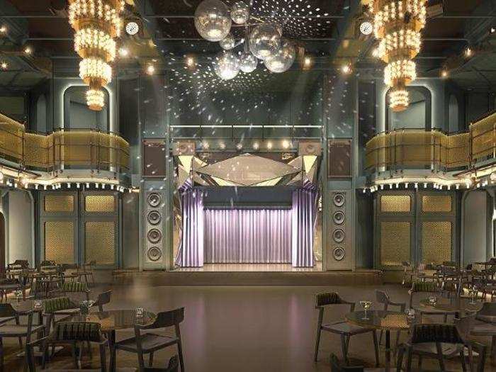 Roman and Williams designed the ballroom, which will play music, feature dancing and laughing, and be one of the most exciting places on the entire ship.