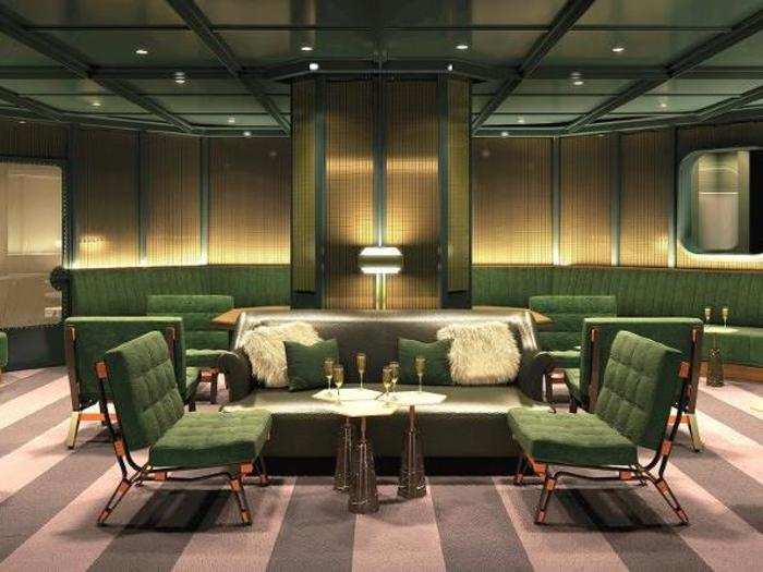 Take a drink in the lounge area before we head into the nightclub. Champagne, anyone?