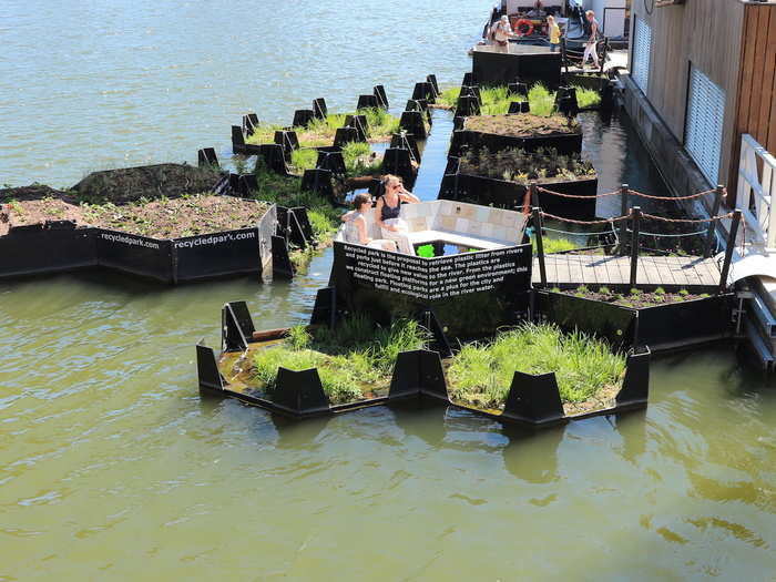 The park is entirely constructed out of plastic waste and trash gathered by a team of volunteers and students over a year-and-half, according to the Recycled Island Foundation.