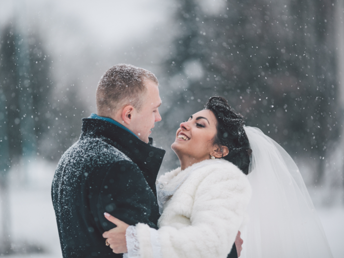 A 31-year-old bride and her husband spent $32,000 for a winter wedding with 180 guests in Milwaukee, Wisconsin.