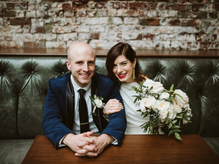 Lauren and her husband had a 27-guest ceremony in Covington, Kentucky, and late reception in Cincinnati, Ohio, for 85 guests that cost $18,500 total.