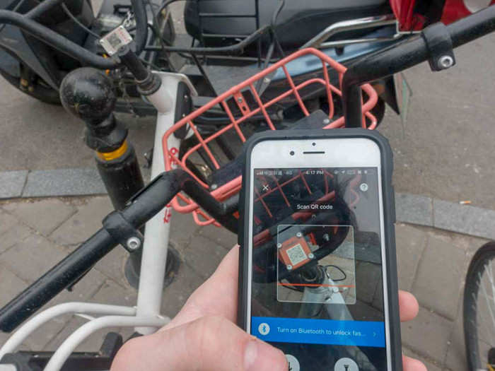 The Mobike also unlocked with a QR code. Honestly, it