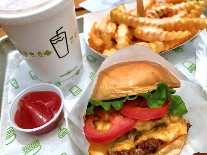 3. Shake Shack: Double SmokeShack, fries, and Peanut Butter Shake (2,240 calories)