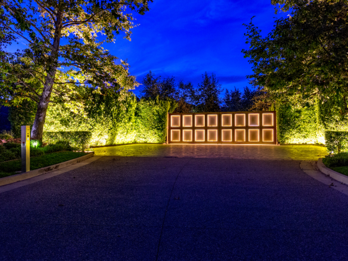 The Mountain is heavy in security, featuring a private stone aggregate road, cobblestone drive, and a custom-designed security gate. More than 500 trees and 5,000 plants have been planted on the property already.